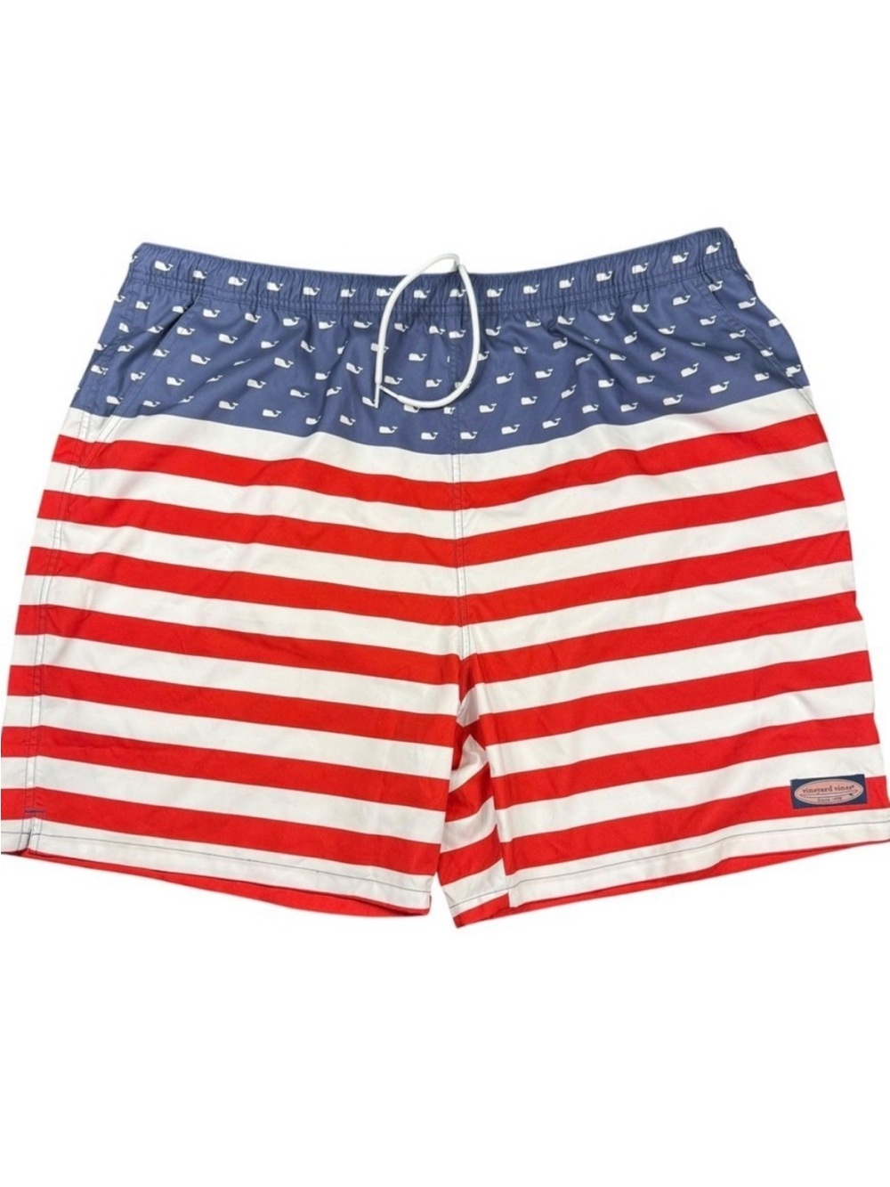 Vineyard Vines US Swim Trunks XXL Red & White Striped Swim Shorts